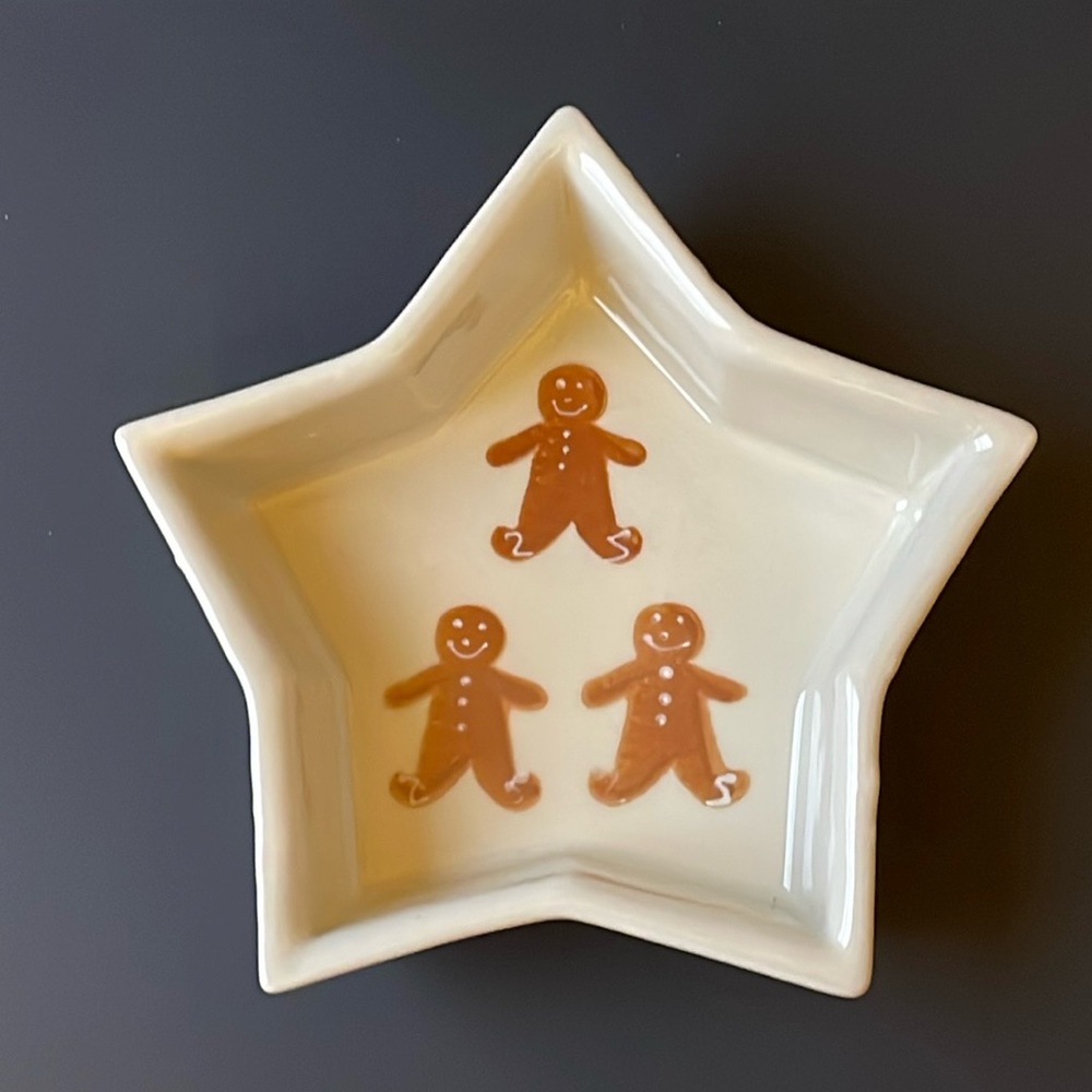🎄 Christmas Gingerbread Hartstone Pottery Star shaped bowl